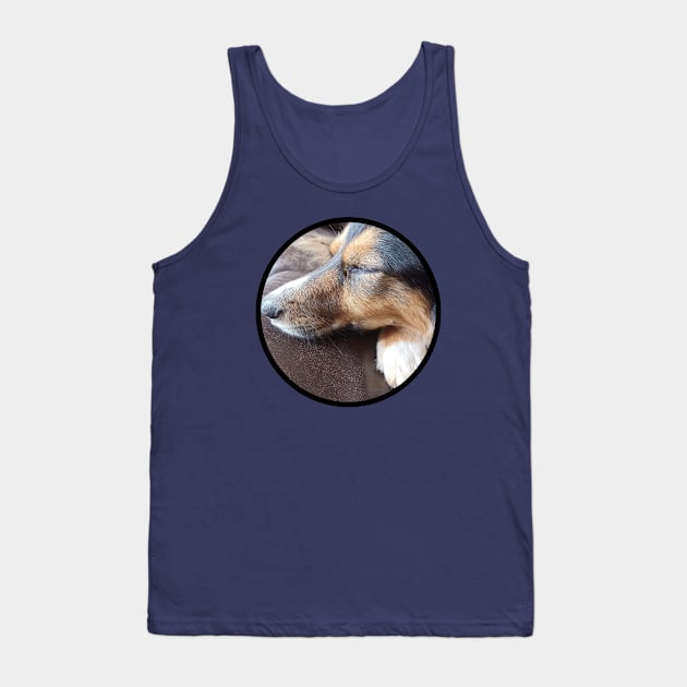 Cute Dog Sleeping Hoodie Tank Top by Dexter's Shirts